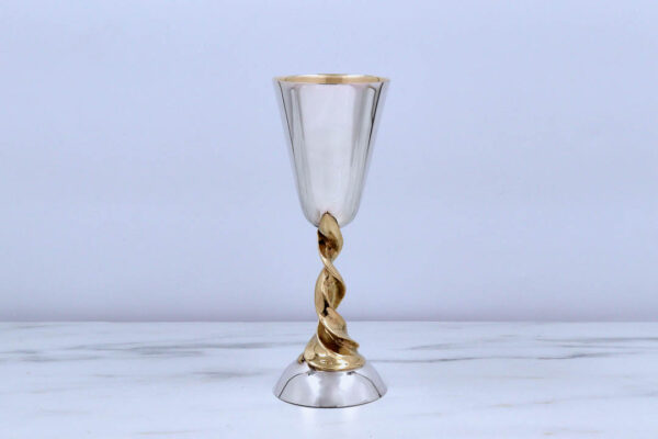 גביע כסף רגל דקורטיבית לוליינית פליז