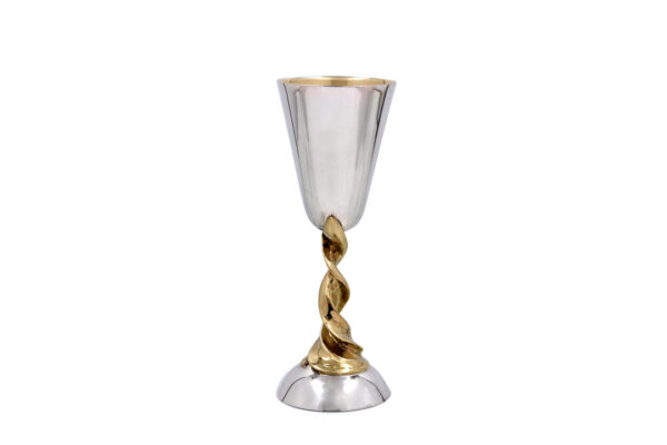 גביע כסף רגל דקורטיבית לוליינית פליז